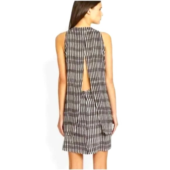 A.L.C. | 1100% Silk Open Back Solang Mini Dress | Elegant Layered Style | Size M - Picture 3 of 16